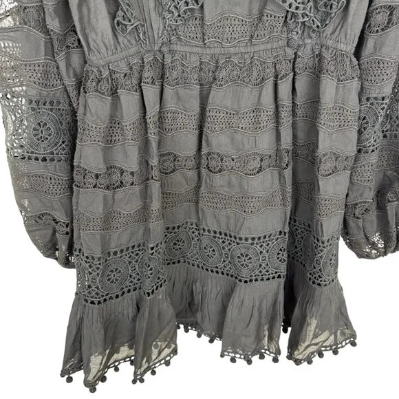 Ulla Johnson Jolie Black Lace Long Sleeve Dress SZ 4 - Picture 12 of 14